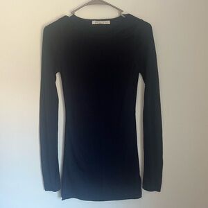 Parker Blue Cashmere Long Sleeve Longline Navy Sweater Top Women's Small